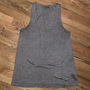 VINCE Gray Metallic Scoop Neck Tank Size L